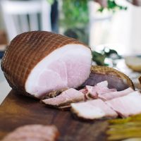 Limestone FreeRange Pork Boneless Ham on a table